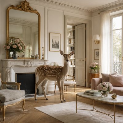 animal standing in natural pose — Parisian Apartment Interior Design