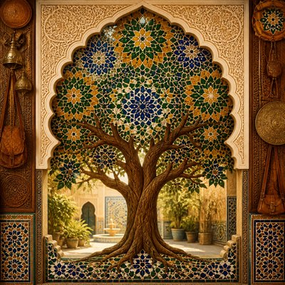 a tree in nature — Moroccan Art Style