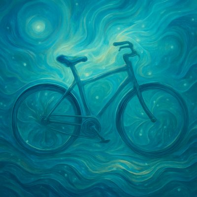 bicyle resting against a wall