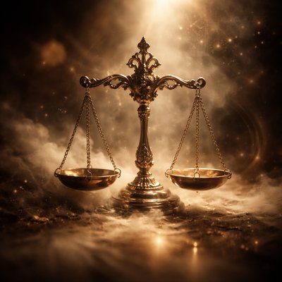 A picture of the heavenly Libra, the scales

