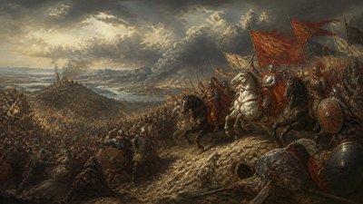 sweeping panoramic landscape with a dramatic sky