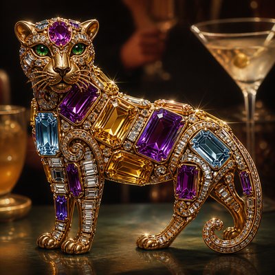 animal standing in natural pose — Cocktail Ring Era Jewelry Style