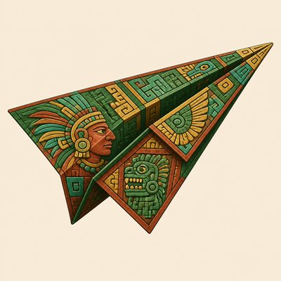 a paper plane, clean minimal composition on a plain background, no text
