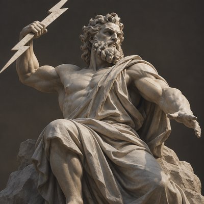 Zeus with lightning volt