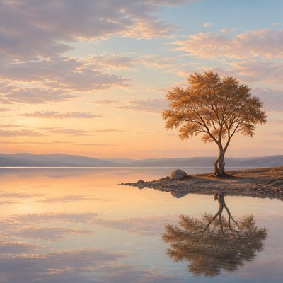 a tree in nature — Luminism Art Style