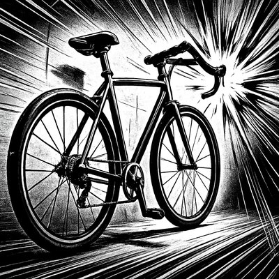 bicyle resting against a wall