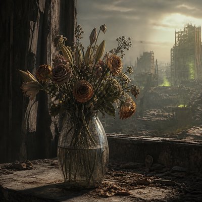 bouquet of flowers in a glass vase