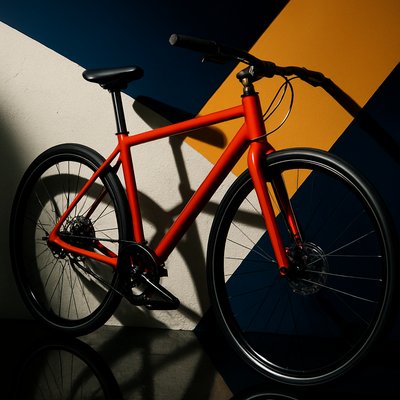 bicyle resting against a wall