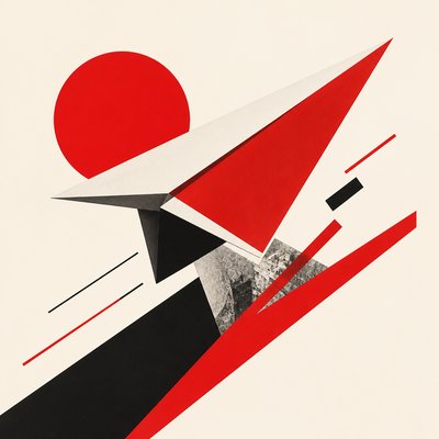a paper plane, clean minimal composition on a plain background, no text