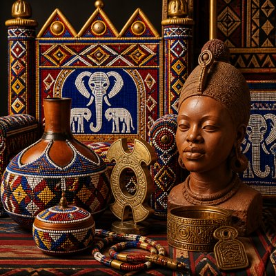 still life with everyday objects — Cameroonian Art Style