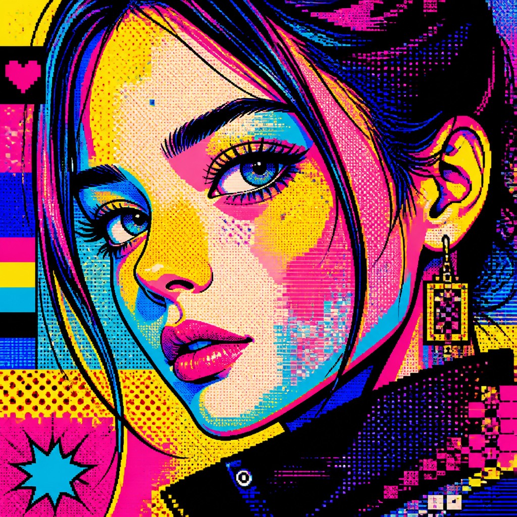 Digital Pop Art Style AI art example