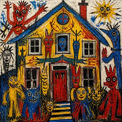 house with front view — CoBrA Art Style