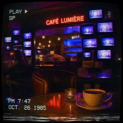 cozy cafe interior with warm lighting
