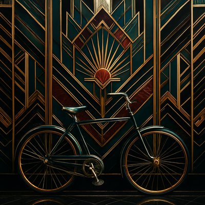 bicyle resting against a wall