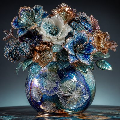 bouquet of flowers in a glass vase