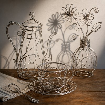 still life with everyday objects — Wire Art Style