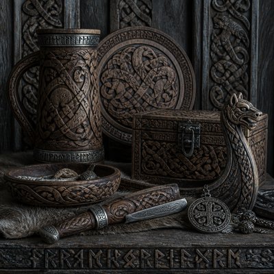 still life with everyday objects — Viking Art Style