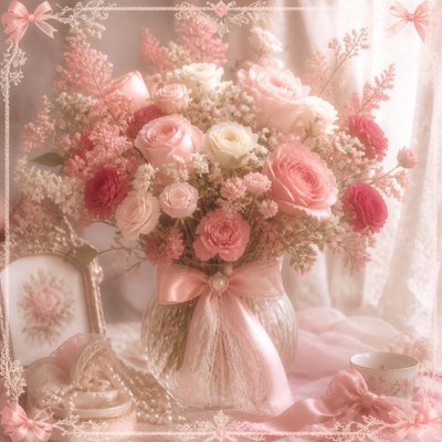 bouquet of flowers in a glass vase