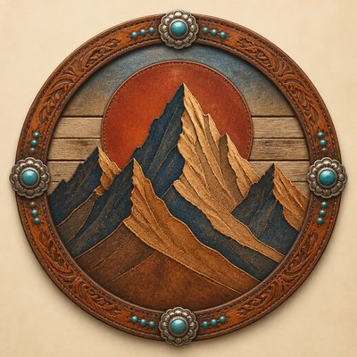 an emblem of a mountain peak inside a circle, simple bold shapes on a plain background, no text or lettering