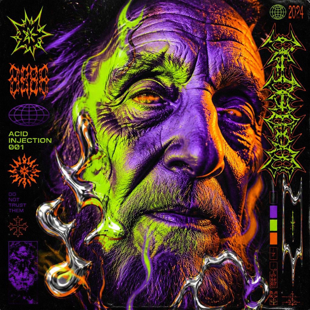 close-up portrait of an elderly person with expressive weathered features — Acid Graphics