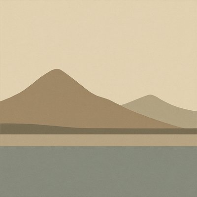 serene landscape with mountains and water