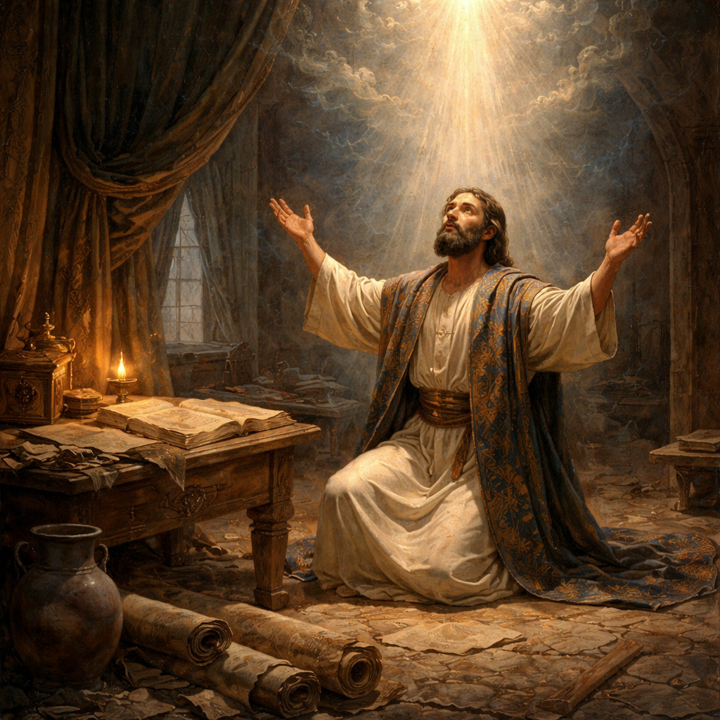 Express without words “Then was the secret revealed unto Daniel in a night vision. Then Daniel blessed the God of heaven. Daniel answered and said, Blessed be the name of God for ever and ever: for wisdom and might are his: And he changeth the times and the seasons: he removeth kings, and setteth up kings: he giveth wisdom unto the wise, and knowledge to them that know understanding: He revealeth the deep and secret things: he knoweth what is in the darkness, and the light dwelleth with him. I thank thee, and praise thee, O thou God of my fathers, who hast given me wisdom and might, and hast made known unto me now what we desired of thee: for thou hast now made known unto us the king's matter.” (Daniel 2:19-23, KJV)