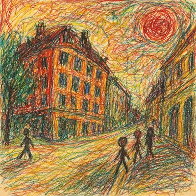 Creepy Children's Drawing Style Style Transfer Example