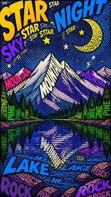 a tranquil mountain lake beneath a starry night sky, no people, no text