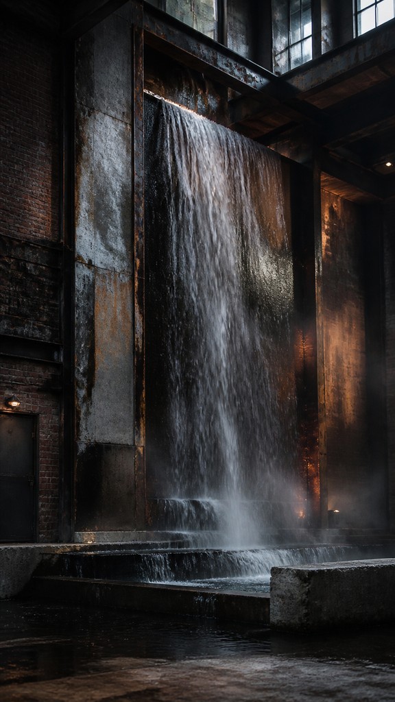 towering waterfall cascading down a cliff