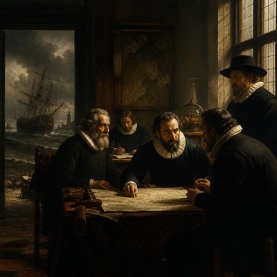 sailing ship on a stormy sea