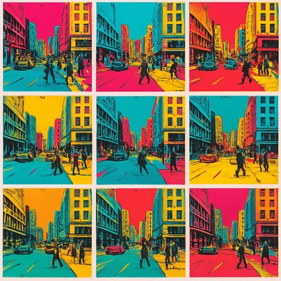 urban street with city activity