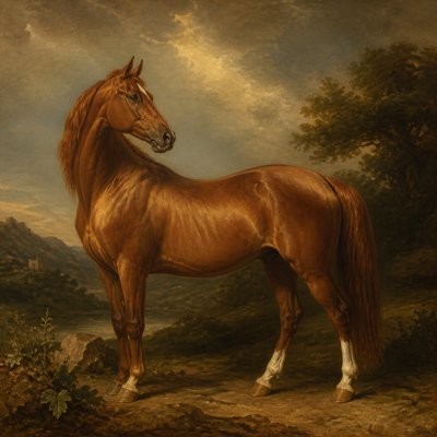 animal standing in natural pose — Classical Realism Art Style