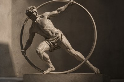 ancient greek athlete with cyr wheel