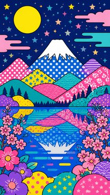 a tranquil mountain lake beneath a starry night sky, no people, no text