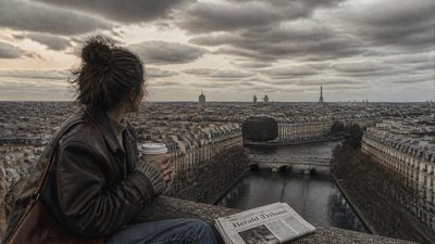 sweeping panoramic landscape with a dramatic sky