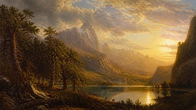 sweeping panoramic landscape with a dramatic sky