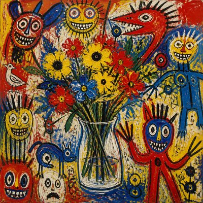 bouquet of flowers in a glass vase