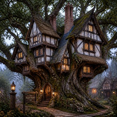a tree in nature — Tudor Architecture Style