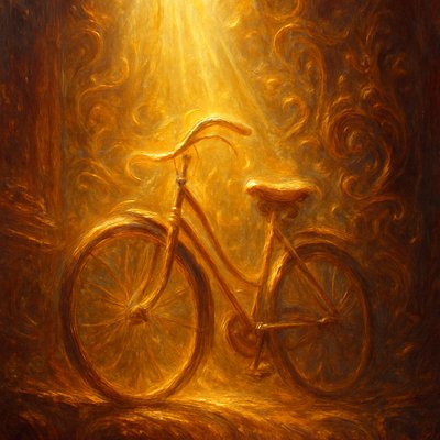 bicyle resting against a wall