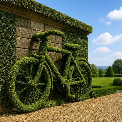 bicyle resting against a wall