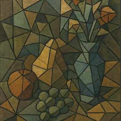 still life arrangement of fruits and flowers