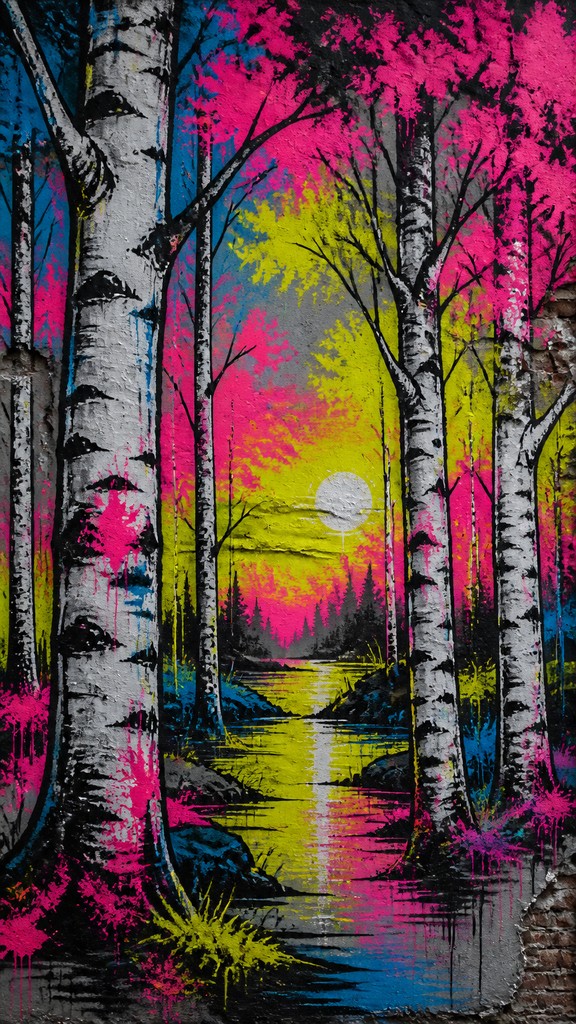 a serene birch forest in soft morning light, no people, no text