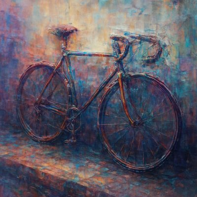 bicyle resting against a wall
