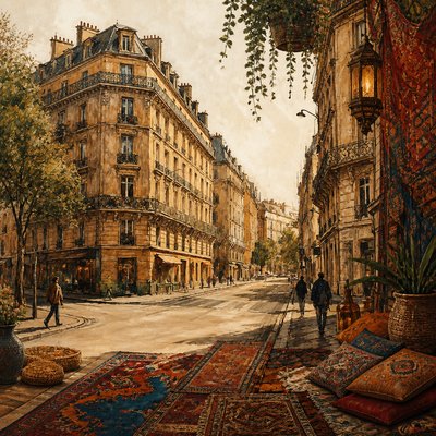 Bohemian Interior Design Style Transfer Example