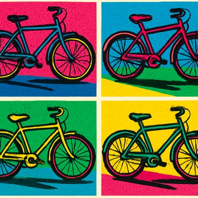 bicyle resting against a wall