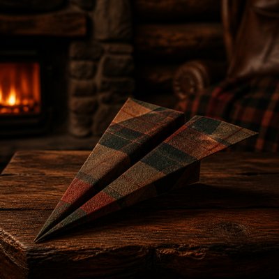 a paper plane, clean minimal composition on a plain background, no text