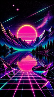 a tranquil mountain lake beneath a starry night sky, no people, no text