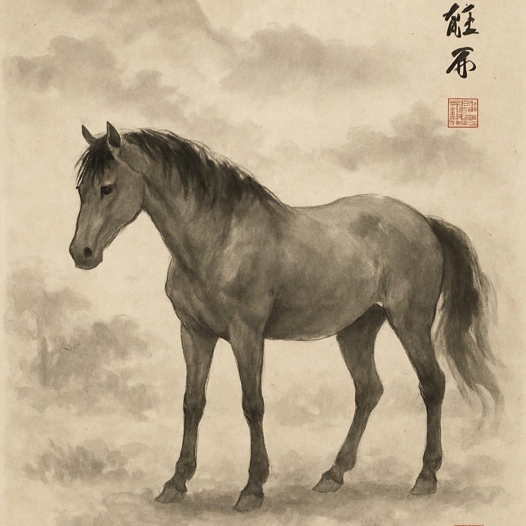 animal standing in natural pose