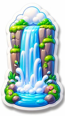 towering waterfall cascading down a cliff