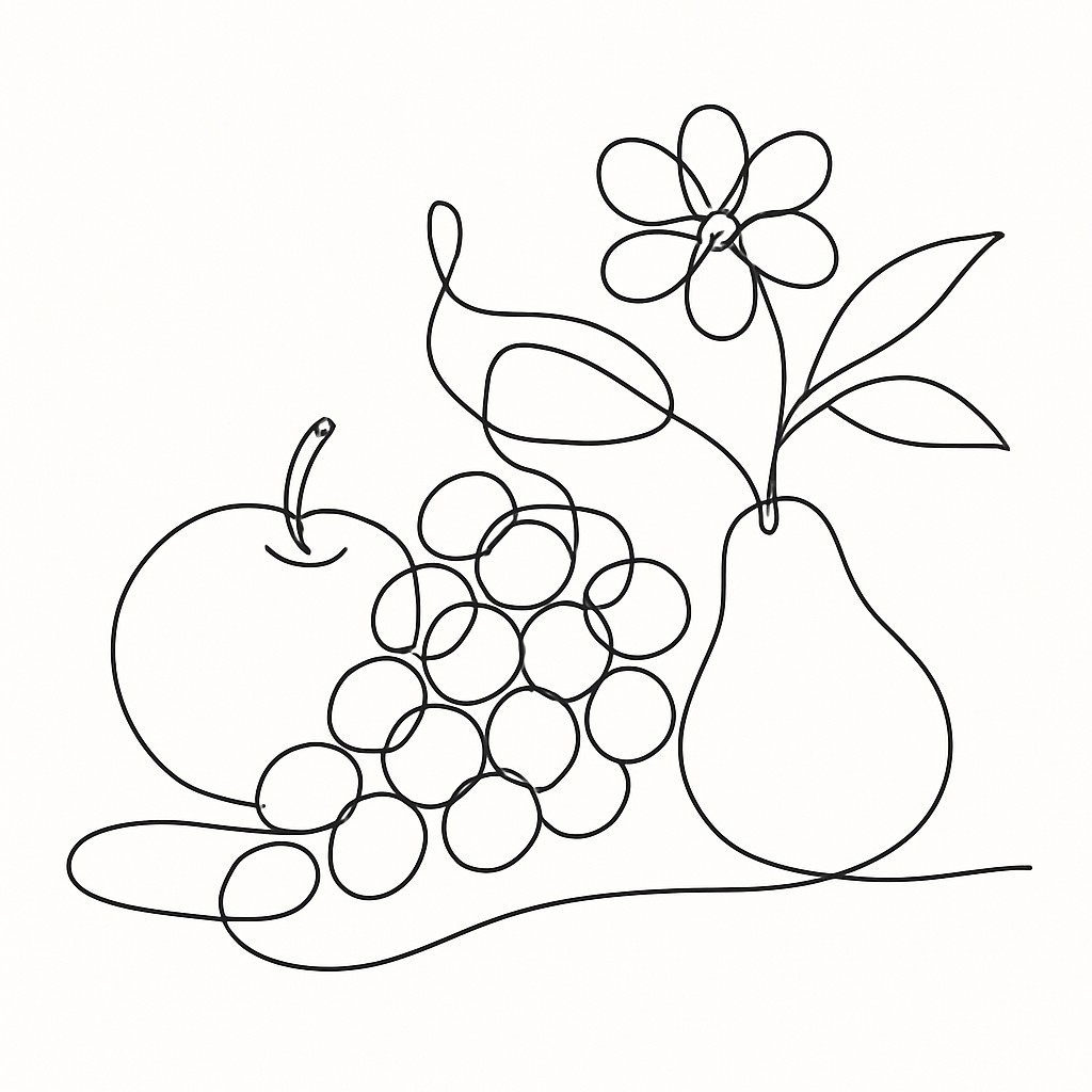 still life arrangement of fruits and flowers